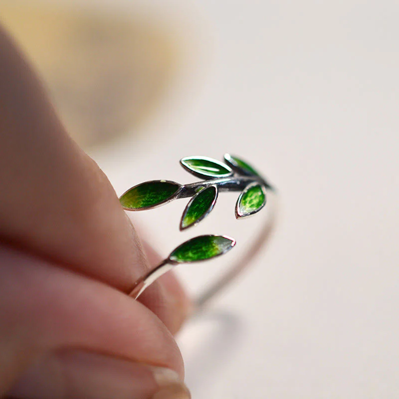 Anello regolabile Buddha Stone Leaves Copper Wealth - Image 9