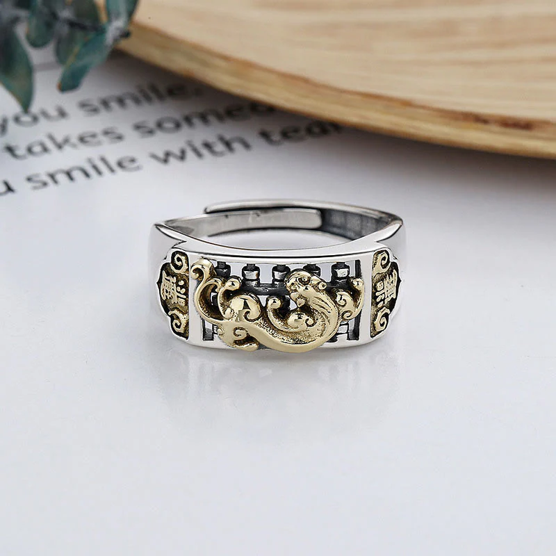 Anello regolabile Buddha Stones 925 Sterling Silver PiXiu Luck Wealth - Image 3