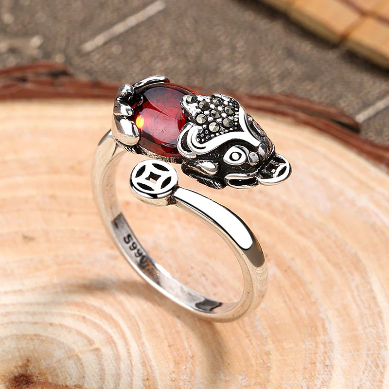 Anello regolabile Buddha Stones FengShui Genstone PiXiu Wealth - Image 2