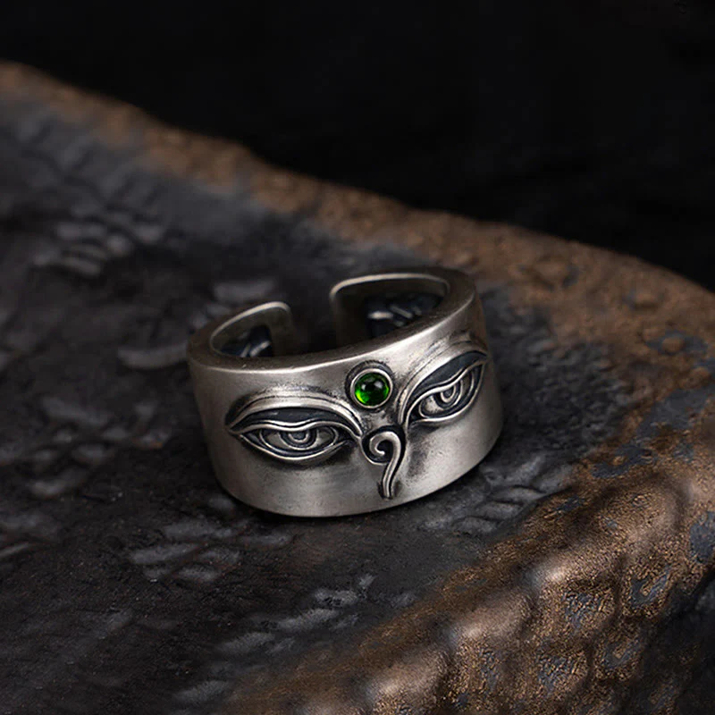 Anello regolabile Buddha Stones in argento sterling 925 Bodhisattva Tara Calm - Image 2