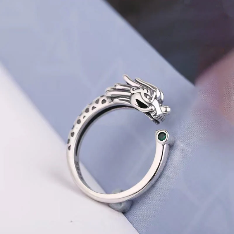 Anello regolabile Buddha Stones Vintage Dragon Design Success Strength - Image 4