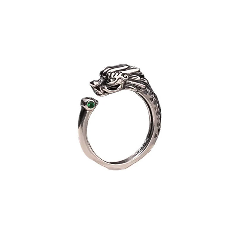 Anello regolabile Buddha Stones Vintage Dragon Design Success Strength - Image 8