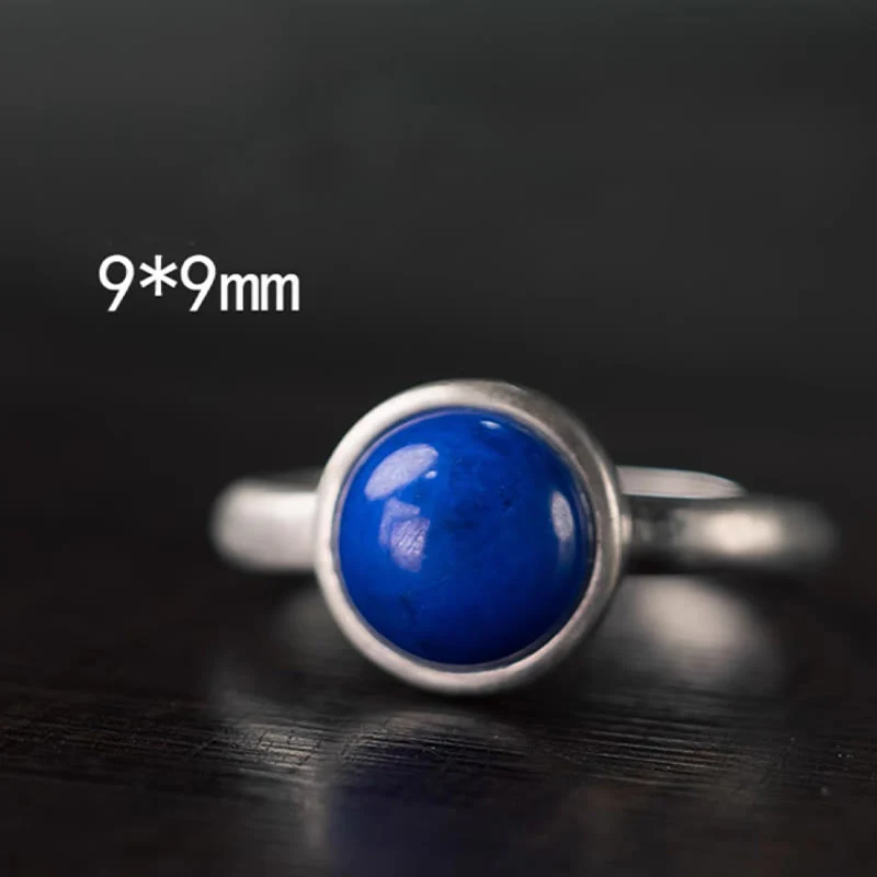 Anello regolabile con bilanciamento in argento sterling 925 naturale, lapislazzuli, turchese Buddha Stones - Image 2