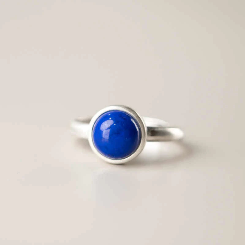 Anello regolabile con bilanciamento in argento sterling 925 naturale, lapislazzuli, turchese Buddha Stones - Image 3