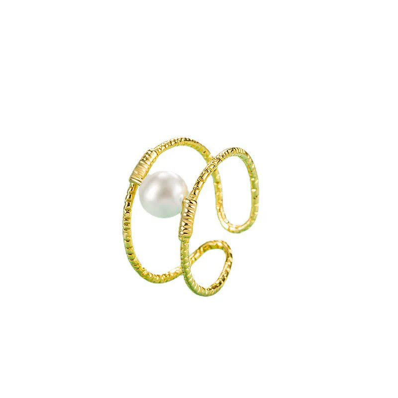 Anello regolabile con perle di giada rotonde in Buddha Stones e doppio strato di rame - Image 15