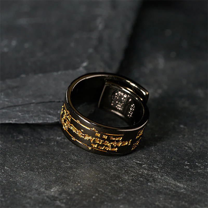 Anello regolabile con scritta in rame Buddha Stones - Image 10