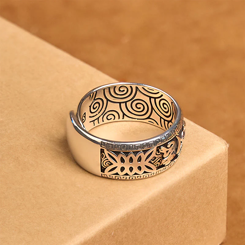 Anello regolabile in rame con Buddha Stones Om Mani Padme Hum - Image 2