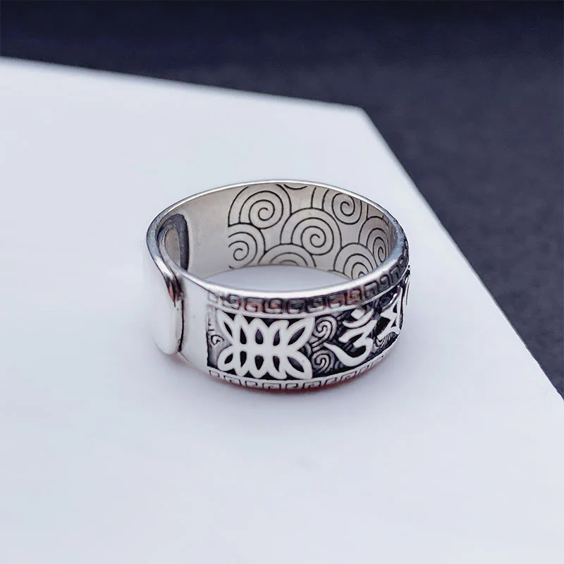 Anello regolabile in rame con Buddha Stones Om Mani Padme Hum - Image 9