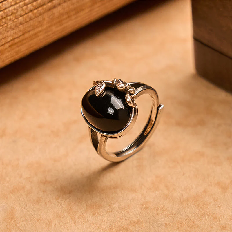 Anello regolabile per la cura di sé con fiore di rosa in rame Buddha Stones