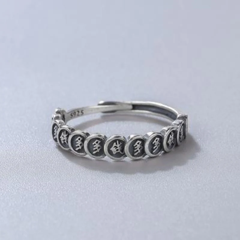 Anello regolabile portafortuna con design moneta in rame vintage - Image 13