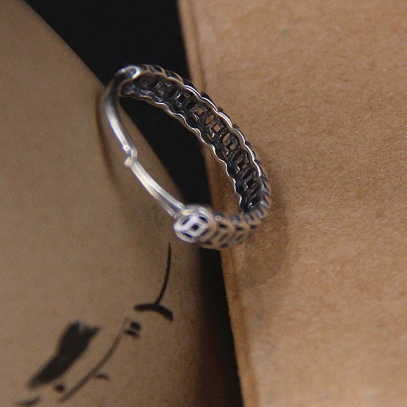 Anello regolabile portafortuna con design moneta in rame vintage - Image 4
