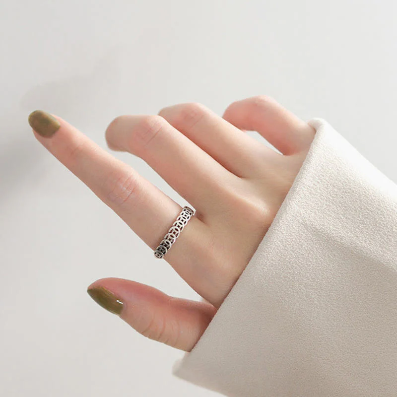 Anello regolabile portafortuna con design moneta in rame vintage - Image 8
