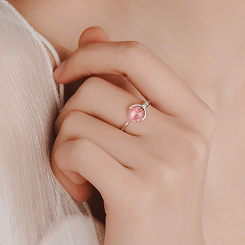 Anello rotante rilassante in cristallo rosa Buddha Stones - Image 3