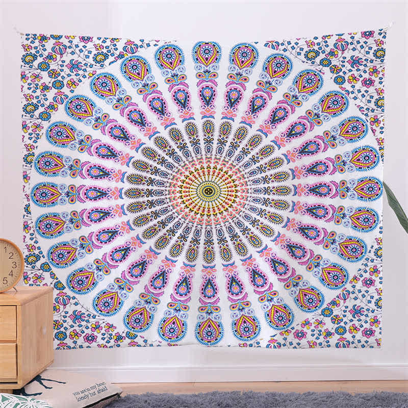 Arazzo da parete con motivo mandala bohémien, decorazione da parete, creatività, casa, soggiorno - Image 2