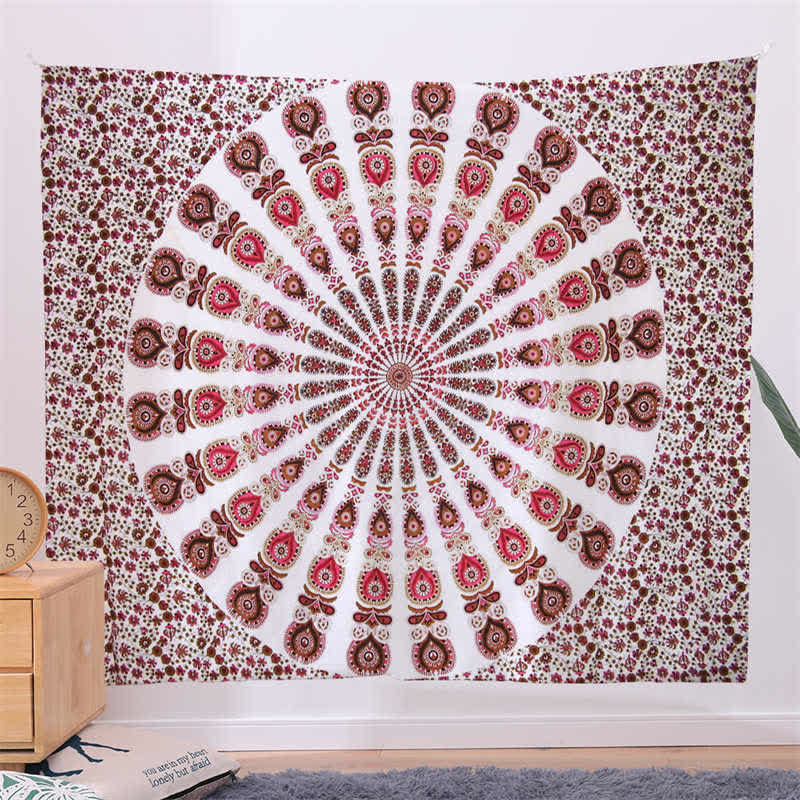 Arazzo da parete con motivo mandala bohémien, decorazione da parete, creatività, casa, soggiorno - Image 3