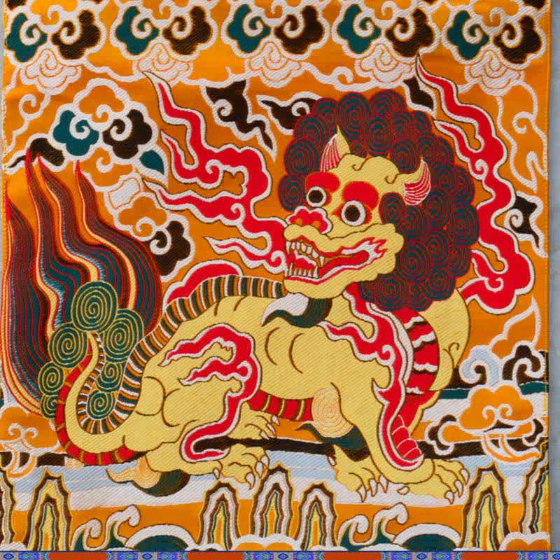 Arte murale con nappa colorata spirituale Kirin Feng Shui - Image 3