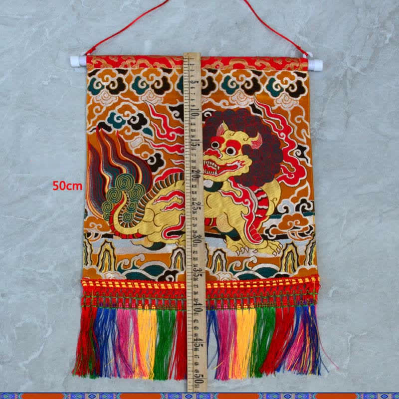 Arte murale con nappa colorata spirituale Kirin Feng Shui - Image 6