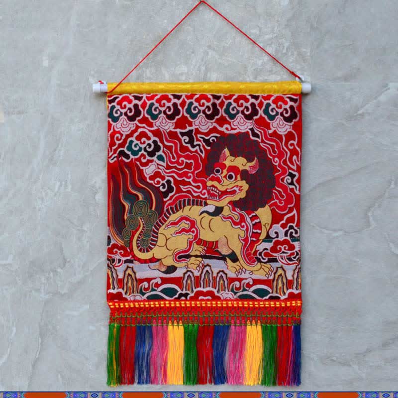 Arte murale con nappa colorata spirituale Kirin Feng Shui - Image 8