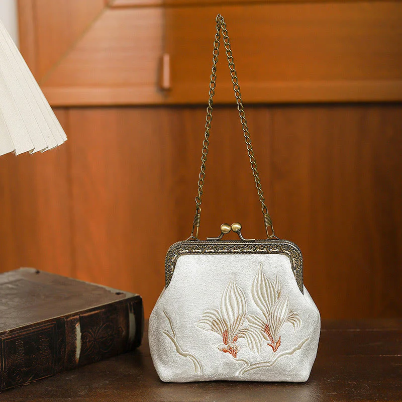 Borsa a mano con manico in metallo, Buddha Stones , orchidee - Image 11