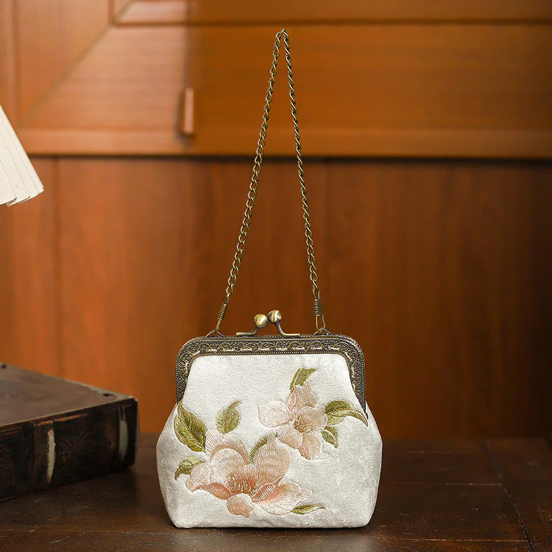 Borsa a mano con manico in metallo, Buddha Stones , orchidee - Image 2