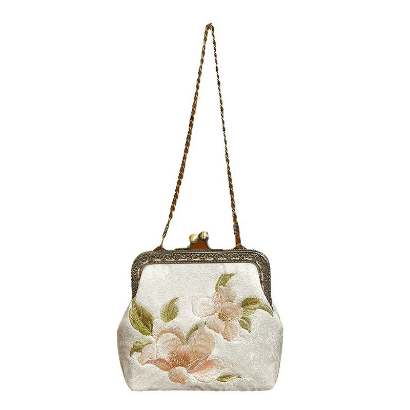 Borsa a mano con manico in metallo, Buddha Stones , orchidee - Image 3