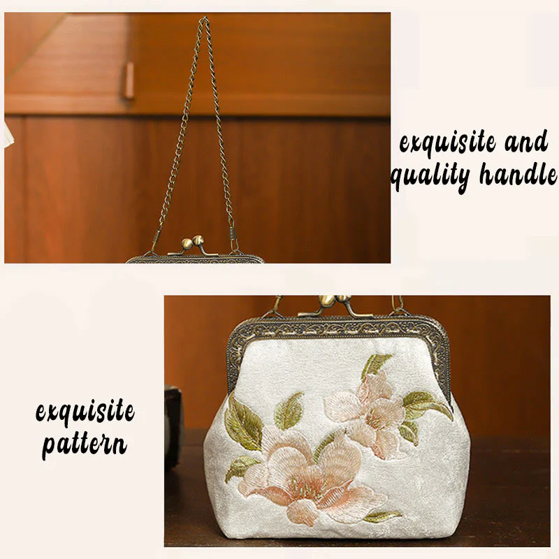 Borsa a mano con manico in metallo, Buddha Stones , orchidee - Image 5
