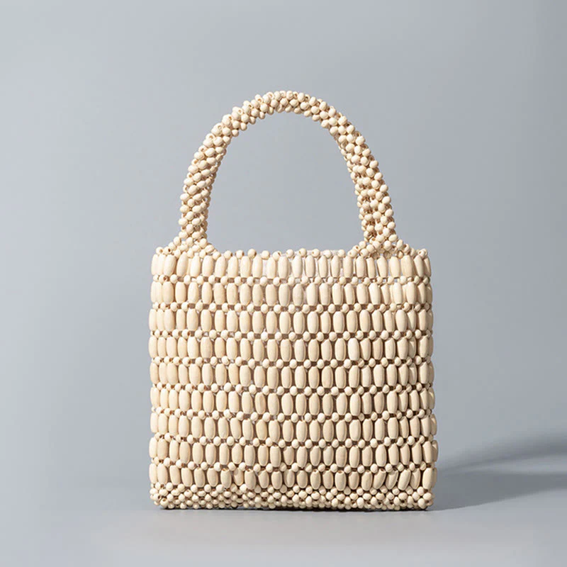 Borsa a mano con perline di legno intrecciate a mano Buddha Stones - Image 13