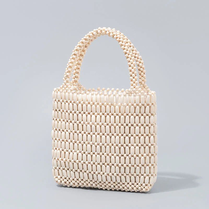 Borsa a mano con perline di legno intrecciate a mano Buddha Stones - Image 14