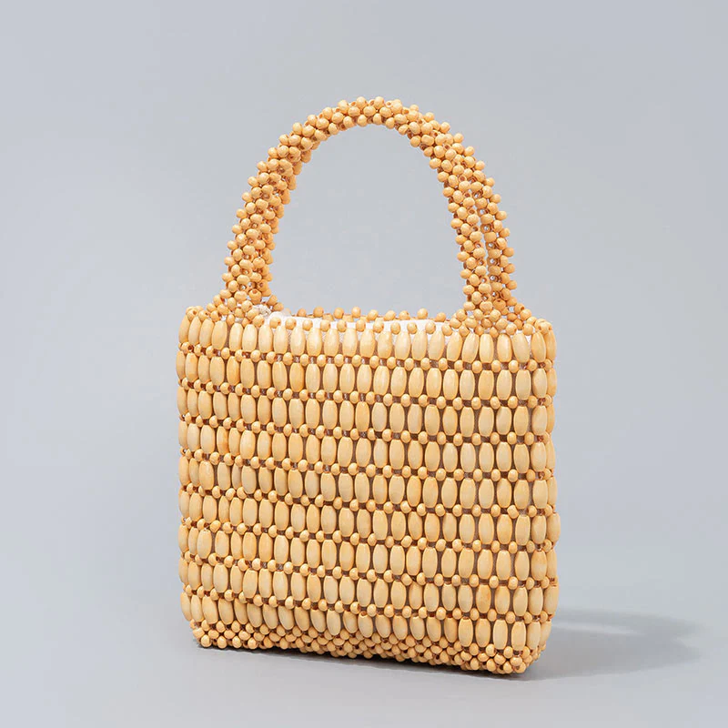 Borsa a mano con perline di legno intrecciate a mano Buddha Stones - Image 15