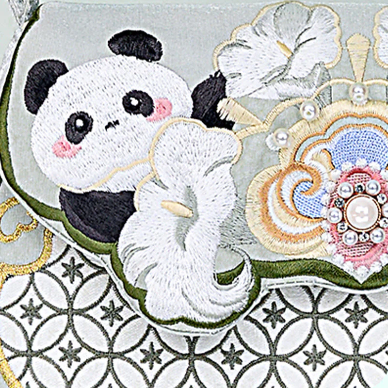 Borsa a tracolla con ciondolo a forma di zucca con fiori di panda e pietre Buddha Stones - Image 8