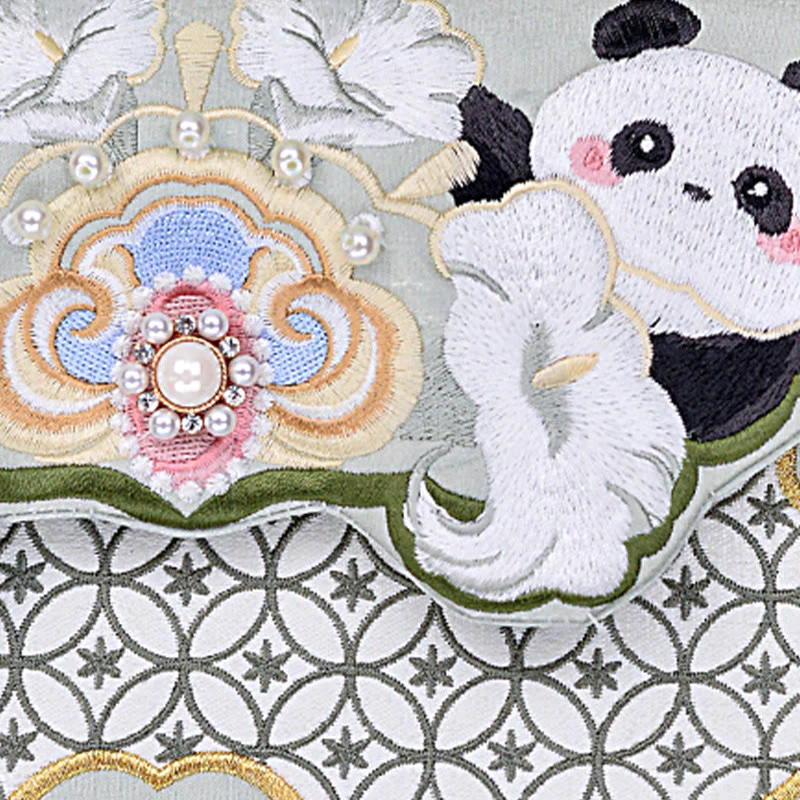 Borsa a tracolla con ciondolo a forma di zucca con fiori di panda e pietre Buddha Stones - Image 9