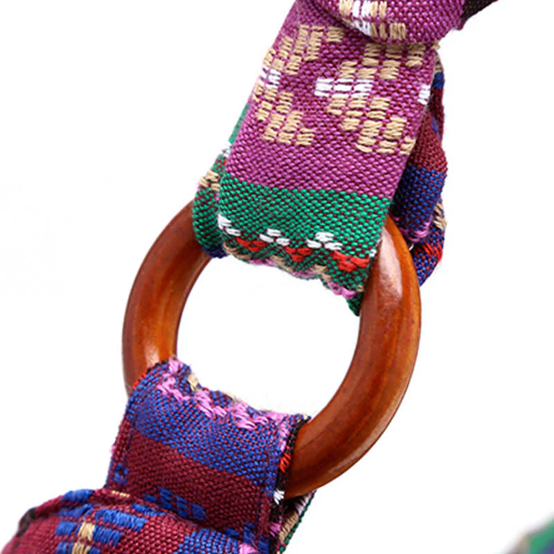 Borsa a tracolla con stampa a strisce di cotone Buddha Stones - Image 14