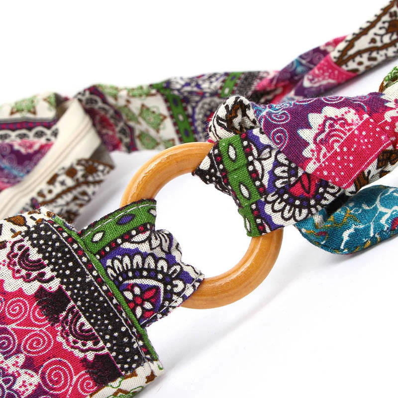 Borsa a tracolla con stampa a strisce di cotone Buddha Stones - Image 16