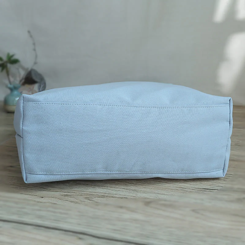 Borsa a tracolla grande capacità in tela con ricamo in bambù, prugna, fiore di pera, pesco - Image 13