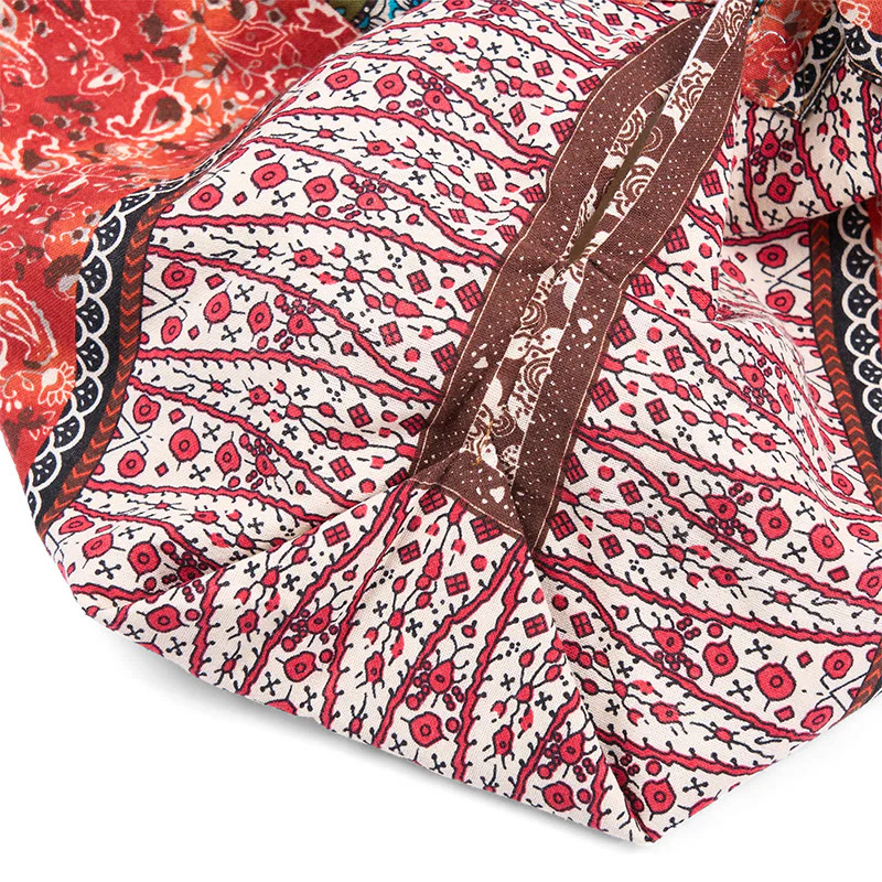 Borsa a tracolla in cotone con motivo a strisce colorate Buddha Stones - Image 10
