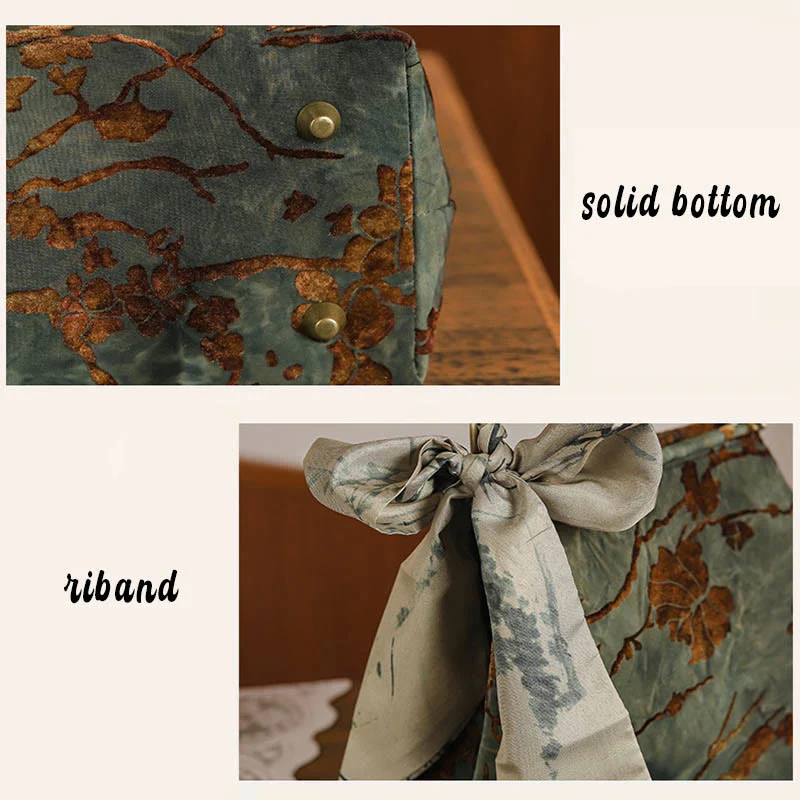 Borsa a tracolla in metallo con catena in velluto jacquard Buddha Stones - Image 6