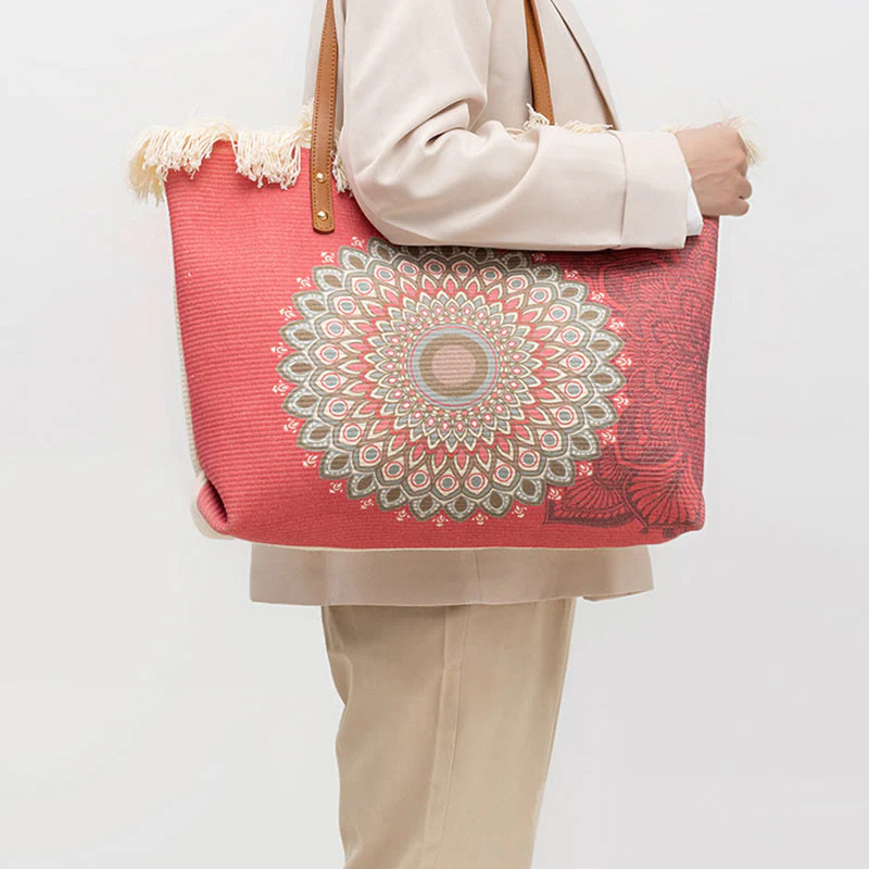 Borsa a tracolla in tela con nappa mandala acchiappasogni Buddha Stones, grande capacità - Image 9