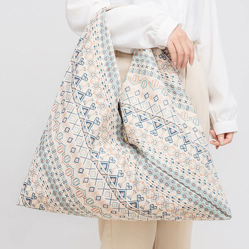 Borsa a tracolla triangolo sottobraccio con stampa a strisce leopardate, motivo : Buddha Stones , geometria, fiori di tigre - Image 23