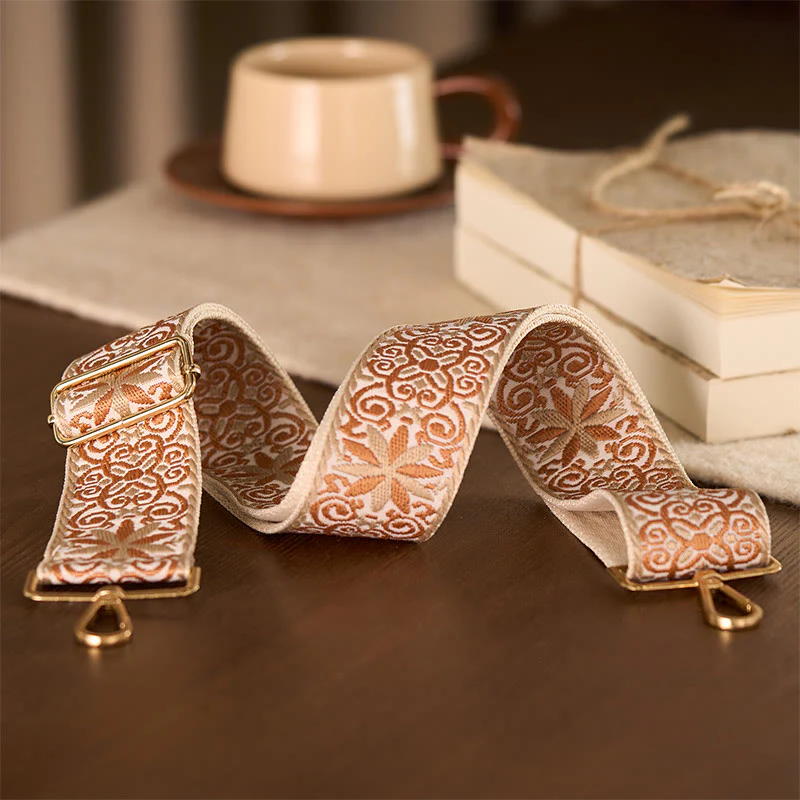 Borse a tracolla regolabili con cinturini di ricambio per borse a tracolla, borsetta con ricami geometrici, borse a tracolla in pietre Buddha Stones, stile bohémien, marrone beige - Image 4