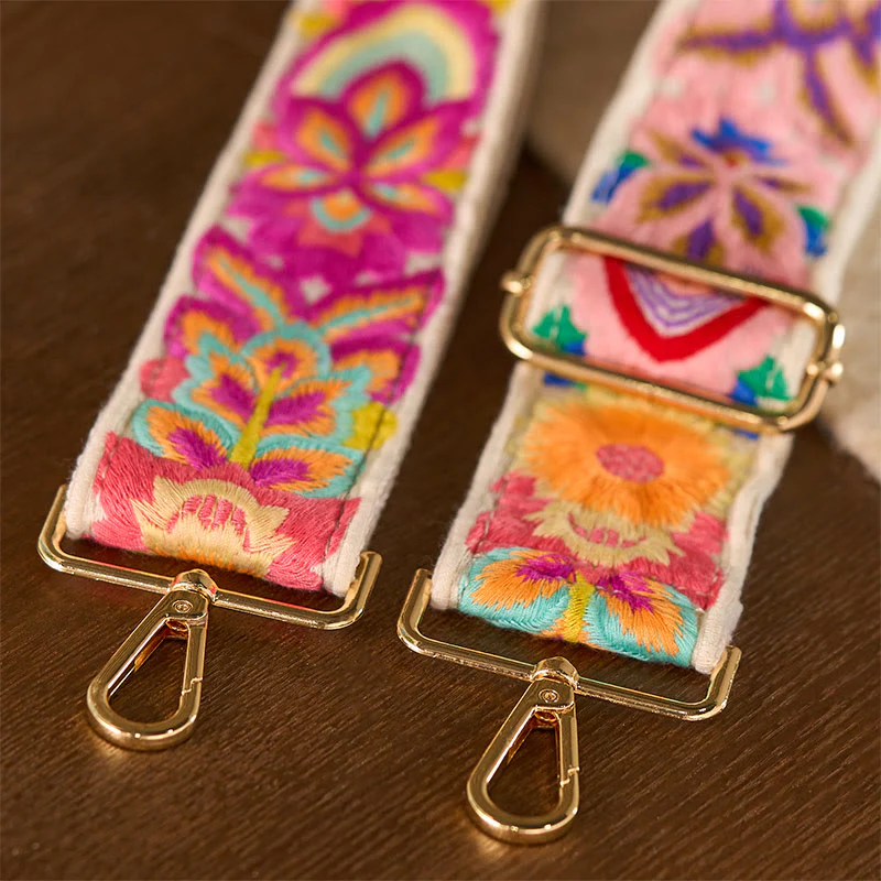 Borse a tracolla regolabili con ricami floreali multicolori Buddha Stones - Image 16