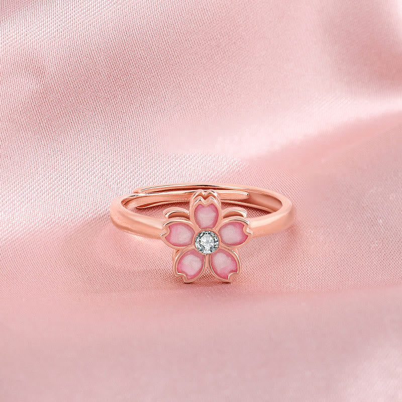 Bracciale a catena con benedizione in fiore di ciliegio in argento sterling 925 Buddha Stones, anello girevole - Image 15