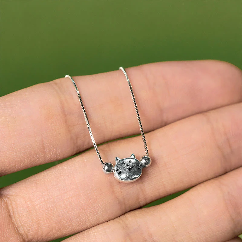 Bracciale a catena con mini gatto in argento sterling 925 Buddha Stones - Image 9