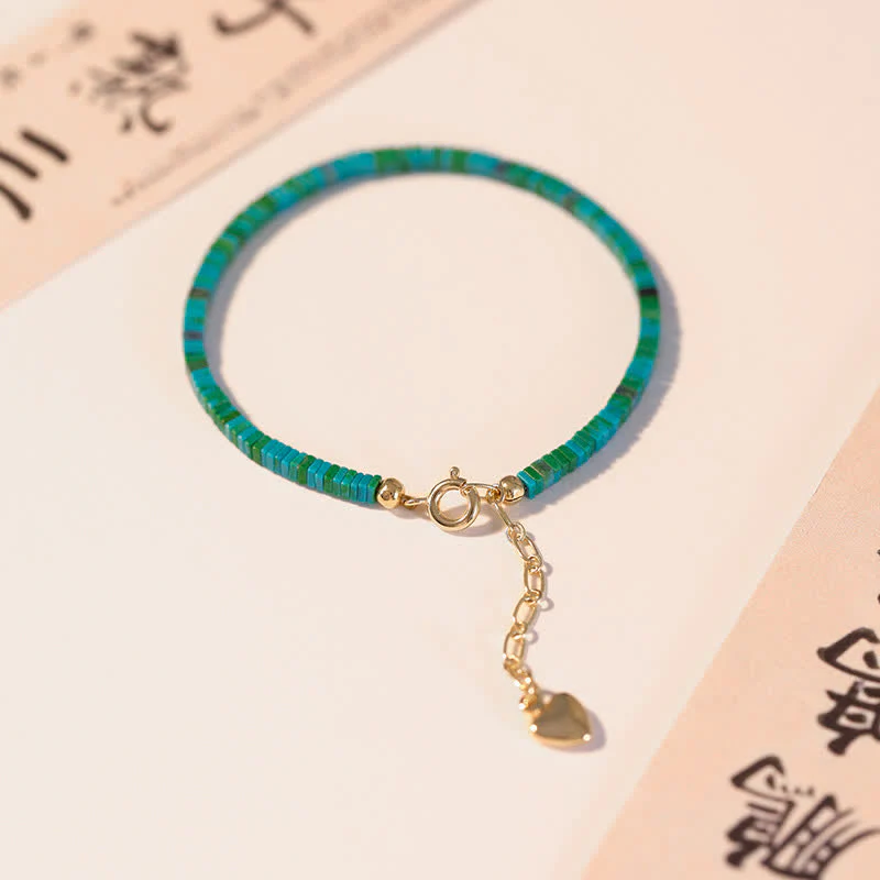 Bracciale a catena con perline turchesi e forza dell'amicizia - Image 2