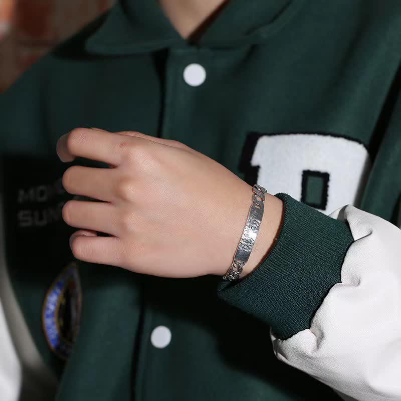 Bracciale a catena con polsino portafortuna in rame Tiger - Image 2