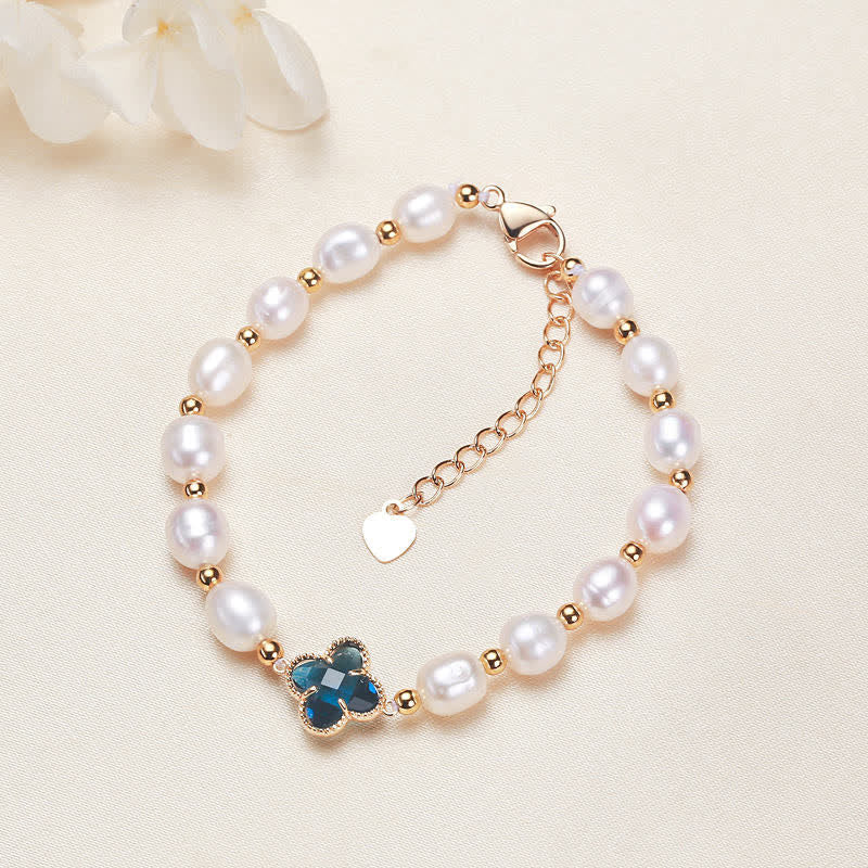Bracciale a catena con quadrifoglio Buddha Stones, perle e ricchezza - Image 11