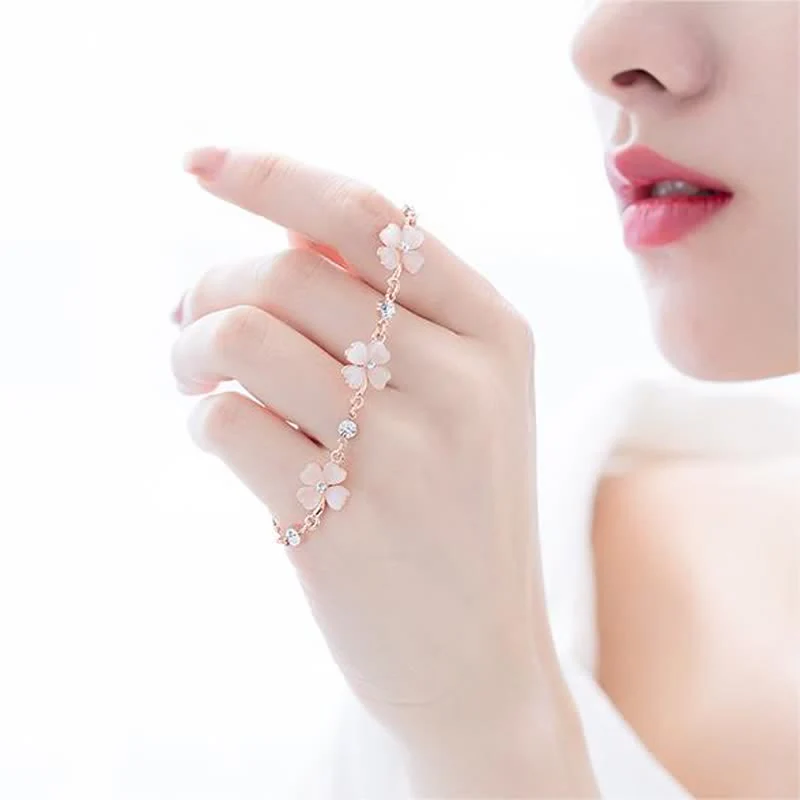 Bracciale a catena con quadrifoglio e cristallo rosa Buddha Stones Love - Image 8