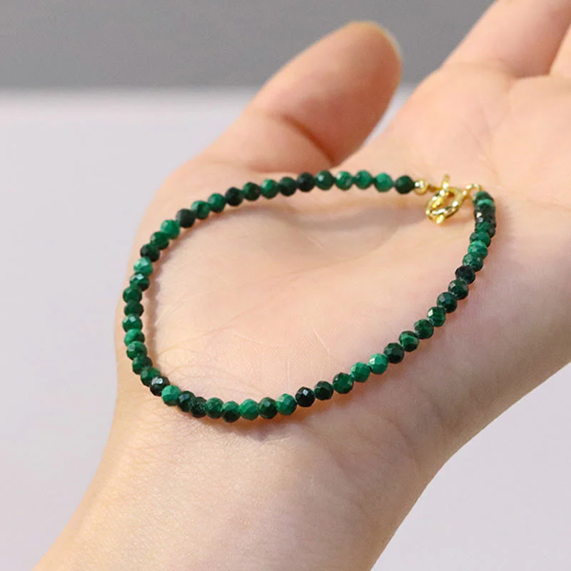 Bracciale anti-ansia con perline ultrasottili in malachite naturale da 3 mm di Buddha Stones - Image 4