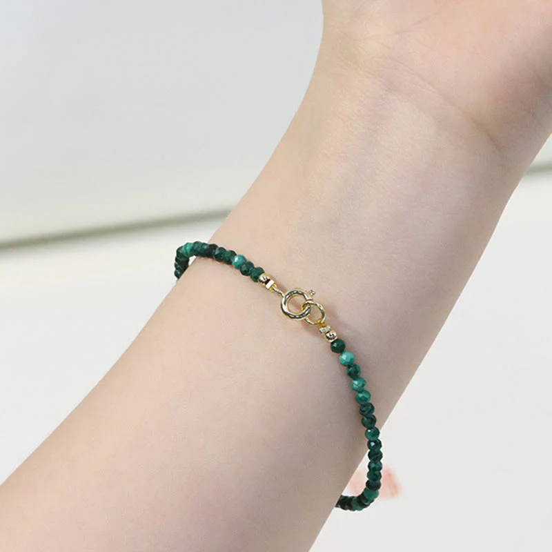 Bracciale anti-ansia con perline ultrasottili in malachite naturale da 3 mm di Buddha Stones - Image 5