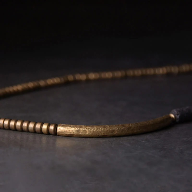 Bracciale avvolgente multistrato in perline di rame e roccia lavica vintage Buddha Stones - Image 13