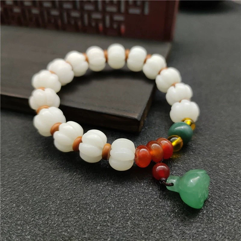 Bracciale Bodhi Harmony in agata naturale con semi di Bodhi - Image 2